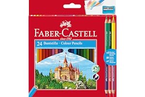 FABER-CASTELL 110324 - Juego de lápices de color Classic Colour, 28 piezas, incl. sacapuntas, para niños y adultos