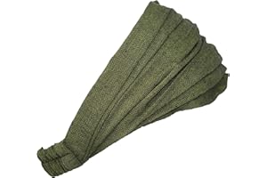 Gheri Cotton Elastic Hippie Bohemian Bandana Headband Plain Green