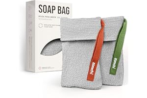 ZOMCHI 2 sztuki woreczków na mydło i torba oszczędna do stosowania pod prysznicem, gąbka do mycia ciała Premium Body Scrubber (dwa miękkie woreczki na mydło)