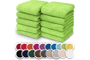 NatureMark Set van 10 kleine badstof handdoeken voor gezicht en handen – 100% katoen, zacht en absorberend – 30×30 cm, Äppelg