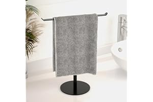 NIFFGAFF Towel Rack T-Shape Hand Towel Holder for Bathroom,Headband Holder and Lightweight Bathroom Towel Racks,Kitchen Towel Rack Black Hand Towel Holder,Stainless Steel Waterproof Bathroom Counter Organizer