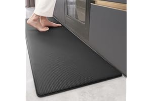 COLOR&GEOMETRY Color G PVC Tapis de Cuisine Antidérapant, Tapis Cuisine Devant Evier Lavable, Antifatigue Tapis de Passage Imperméable/Résistant à l'huile, Paillasson pour Cuisine, Couloir (Noir, 44x150cm)