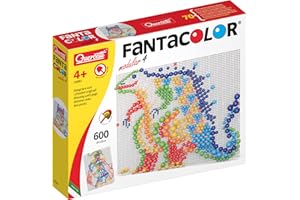 Quercetti FantaColor Modular 4, Gioco Educativo con Chiodini Colorati, Mosaico Creativo per Bambini 4 Anni, Giochi Bambina 5 Anni, Giochi Creativi Bambini e Regalo Bambina 6 Anni Made in Italy
