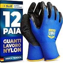Guanti Protettivi Högert Technik DILL In Lattice, Taglia 8, Grigio/blu - Antistrappo E Ant Perforazione Per Lavori Di Precisione