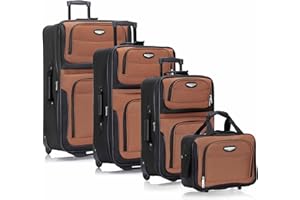 TRAVEL SELECT Traveler'S Choice Uniseks Amsterdam Zestaw Walizek, Pomarańczowy, 74 x 43 x 25 cm; 63,5 x 38,1 x 23 cm; 53 x 33 x 19 cm; 38 cm x 28 x 15 cm