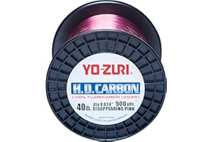 Yo-Zuri H.D.Carbon Fluorocarbon 100% Leader 500Yds 60Lbs 458M (0.747mm) Disappearing Pink