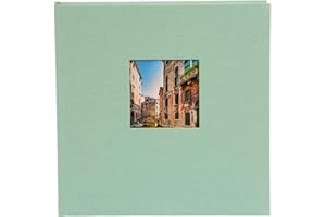 goldbuch 24 887 Fotoalbum mit Bildausschnitt, Bella Vista Aqua, Erinnerungsalbum im Format 25 x 25 cm, Foto Album 60 weiße Seiten mit Pergamin-Trennblättern, Fotobuch mit Leineneinband, Karibikblau