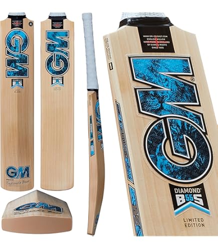 Gunn & Moore GM, Diamond, Ben Stokes Range, Cricket Bat, DXM & TTNOW Technologies, Prime English Willow, 404, L555 Blade, Full Size, Suitable For Players 175cm and over (5'9