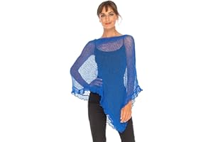 SHU-SHI - Poncho/Maglioncino Trasparente - Effetto a Maglia - Donna