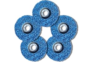 SPEPY 5 PCS 125mm/4.92 Inch Angle Grinder Discs Durable Carbide Polyester for Angle Grinder Clean Paint Stripper Disc, Polishing Pads and Removes Rust Coatings Repair (Blue)