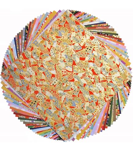 Papier Washi Japonais Pour Origami - 25 Feuilles 7x12 Cm - Couleurs Vives - Inutilisé
