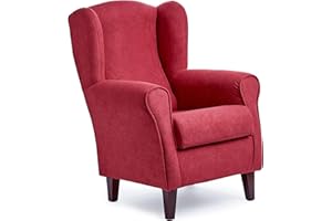 GASTEN A GUSTO SILLONEA - Sillón Orejero pequeño, con Tela Antimanchas, de reducido tamaño para salón o dormitorio (Tamaño:100*74*77cm) Tapizado en GRANATE. Butaca ideal para ver la tv, leer o lactancia.