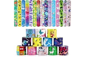 yumcute Lot de 30 bracelets à boucle slap - Avec alpaga - Licorne - Papillon - Pour enfants - Cadeau d'anniversaire d'enfant - Pour enfants et garçons et filles