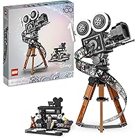 LEGO Disney Cinepresa Omaggio a Walt Disney, Set per Adulti 100° Anniversario con Minifigure di Topolino e Minnie più figure 