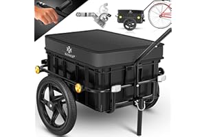KESSER® Rimorchio per Biciclette Rimorchio di carico Carrello Manuale con Gancio di Traino Barra di Traino Alta per rimorchio per Il Trasporto di Biciclette Trailer Cassa di Trasporto