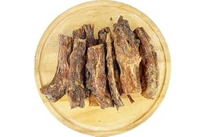 AVANZONA Golosinas para Perros, Cola de Búfalo, 100% Natural, Nutritivos y Masticables para Perros Pequeños, Medianos y Grandes. 200g.