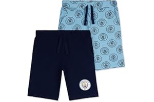 MANCHESTER CITY F.C. Boys Shorts, 2-Pack Cotton Shorts, Man City Gifts For Boys