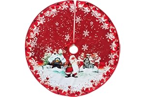 CARNAVALIFE Falda de árbol de Navidad, Alfombra para La Decoración de la Fiesta de Navidad, Faldas Creativo con diseño navideño para Año Nuevo,85cm (Modelo B)