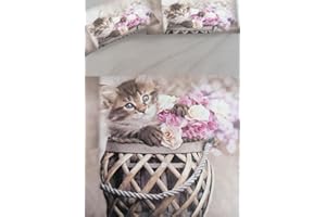 PAGO POCO Completo Letto Matrimoniale in Stampa Digitale Fantasia CANI in PURO COTONE NATURALE 100% !!!