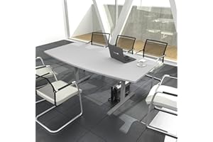 ‎WEBER BÜROLEBEN GMBH Weber Büroleben GmbH Easy Konferenztisch Bootsform 180x100 cm Lichtgrau Besprechungstisch Tisch, Gestellfarbe:Silber