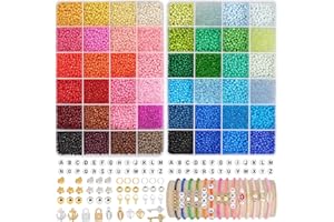 RUBY Perles de 3 mm pour bracelets à enfiler soi-même avec lettres de l'alphabet - Perles en verre à faire soi-même pour Noël, les vacances, les anniversaires, les récompenses