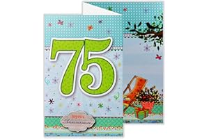 afie 882143 Carte 3 Volets Joyeux Anniversaire 75 ans