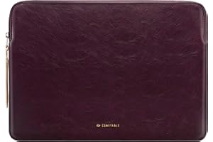 Comfyable Housse Compatible avec MacBook Air 13 Pouces M4 2025 M3 2024-2018, MacBook Pro 13 M2 M1 2022-2016, Cuir PU, Marron Baie