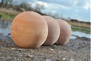 Kunert-Keramik Kugel,Terracotta,hell,12cm,Handarbeit,3er Pack