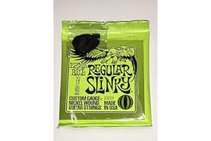 Ernie Ball Regular Slinky Electric Guitar Strings - includes 6 free plectrums
