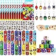 Cool Party Bag Fillers for Kids Boys Girls, 40Pcs Superhero Theme Assorted Toys Pinata Filler with Slap Bands Stickers Keychains Gift Bags Lucky Dip Prize Party Favours for Birthday Gift Halloween