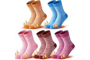 GENTABY Girls Thick socks Thermal Socks Winter Warm Toddlers Walking Cosy Boot Gift Kids Hiking Socks 5 Pairs 1-12 Years