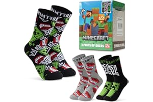 Minecraft Socken Kinder, Creeper Kinder Socken Set, Socken für Jungen