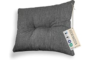 sunnypillow Polster für Gartenmöbel - Rückenkissen 50 x 40 cm für Rattanmöbel - Lounge Kissen Outdoor, wasserdicht, UV-lichtecht - Gartenpolster, Polsterauflagen auf Rattansessel, Stuhl - Anthrazit