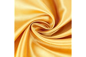 DIVINA VITAE Satin Fabric by The Yard, 60 Inch Wide Gold Satin Fabric Shiny & Silky Lining Fabric Satin Cloth Fabric for Wedding Dress, Clothing Making, DIY Crafts, Table Cover, Sewing(Gold)