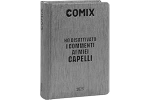 COMIX - Diario Mini Giornaliero 16 Mesi, Diario Scuola 2024-2025 per Ragazzi e Ragazze, con Copertina Rigida, Ideale per la Scuola Superiore, 11x15.3h cm, Nero