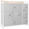 YITAHOME Fabric Dresser with 7 Drawers- Furniture Storage Tower, Chest of Drawer, Organizer Unit for Room, Living Room & Closets - Sturdy Steel Frame, Easy Pull Fabric Bins & Wooden Top
