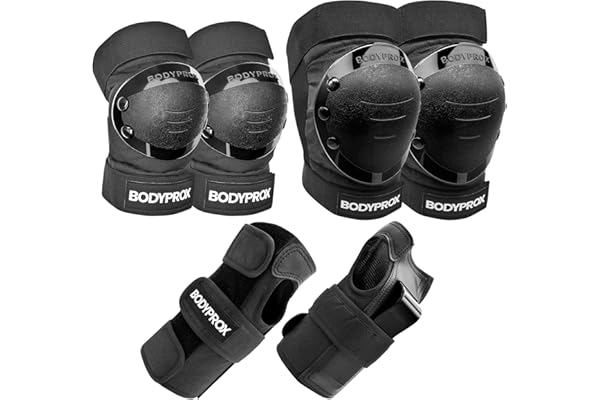 Ensemble de protège-Genoux, protège-Coudes et protège-Poignets pour Le Patinage en Ligne, Le Skateboard, Le Roller Derby, Le BMX et Patinage en Ligne