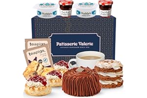 Patisserie Valerie Classic Cream Tea Hamper for 2 – Afternoon Tea Gift Set with Fresh Scones, Handmade Cakes, Jam, Clotted Cream & Tea – Food Hamper ideal for Birthdays - Handmade - Vegetarian