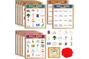 SpriteGru Bible Bingo Game, Multiple Players Bingo Game for Christian, Bible School Kids Christian Sunday Church