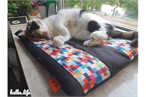 Halkalife Cat pillow with non-slip base, cat windowsill bed, cat shelf bed, cat mat, waterproof cat bed, cat nest (Pixels)