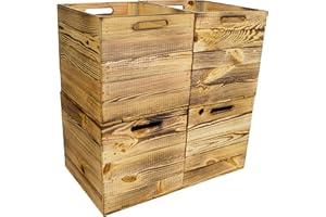 KISTENKOLLI ALTES LAND Set di 4 cassette in legno adatte per tutti i ripiani e mensole Expidit, sistemi callassi, cassette per vino, frutta, dimensioni 33 x 37,5 x 32,5 cm, inserto per cassette callassi, set da 4 pezzi