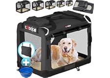Cadoca® Hundebox Hundetransportbox faltbar robust S 50x34x36cm atmungsaktiv Transporttasche Haustiertransportbox Hundetrageta