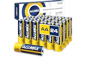 Allmax AA Mignon (LR6) Maximum Power Alkaline Doppel-A-Batterien (24 Stück) – Ultra-Langlebigkeit, auslaufsicheres Design, 10 Jahre Haltbarkeit, maximale Leistung (1,5 V)