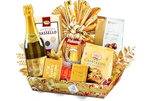‎RE REGALO Italienischer Präsentkorb "Merlino" Weihnachtskorb Italienische Speisen und Wein Spezialitäten - Insgesamt 7 Artikel Geschenkkorb aus Italien - Feinkost Geschenkkorb