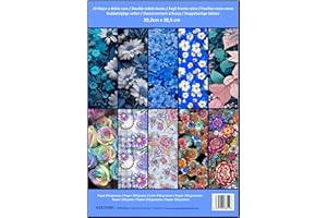 ASENME Fogli di carta scrapbooking, carta decorata 250g, 20,2x28,5cm