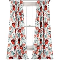 Lush Decor - Set di tende con fantasia di papaveri da 132 cm, filtrano la luce, per soggiorno, sala da pranzo, camera da letto, 274,3 cm di lunghezza, colore: giallo e grigio