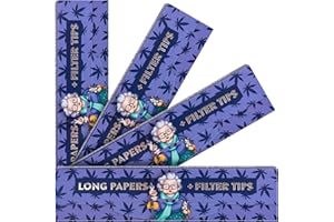 GRANNY'S WEED 4x Granny's® unbleached Long Papers mit Filtertips | 108 x 45 mm | King Size | 36 Blatt ungebleicht | 36 Tips | Virgin Papers | OmasRawpapers | Zellstoff Long Papers