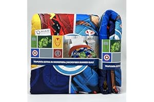 Riad Arredo Trapuntino Singolo Primaverile Estivo Disney Morbida Microfibra - Copriletto Trapuntato Leggero Bambini (Avengers)
