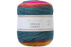 Utopia Crafts Dream Ombre Aran Multicolour Brushed Knitting and Crochet Yarn, 150g (Fuchsia Mix)