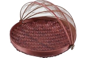 GURU SHOP Guru-Shop Cesta de Fruta con Protección Contra Moscas en 3 Tamaños - Marrón, Tamaño: 35 cm Ø, Accesorios de Cocina y Varios
